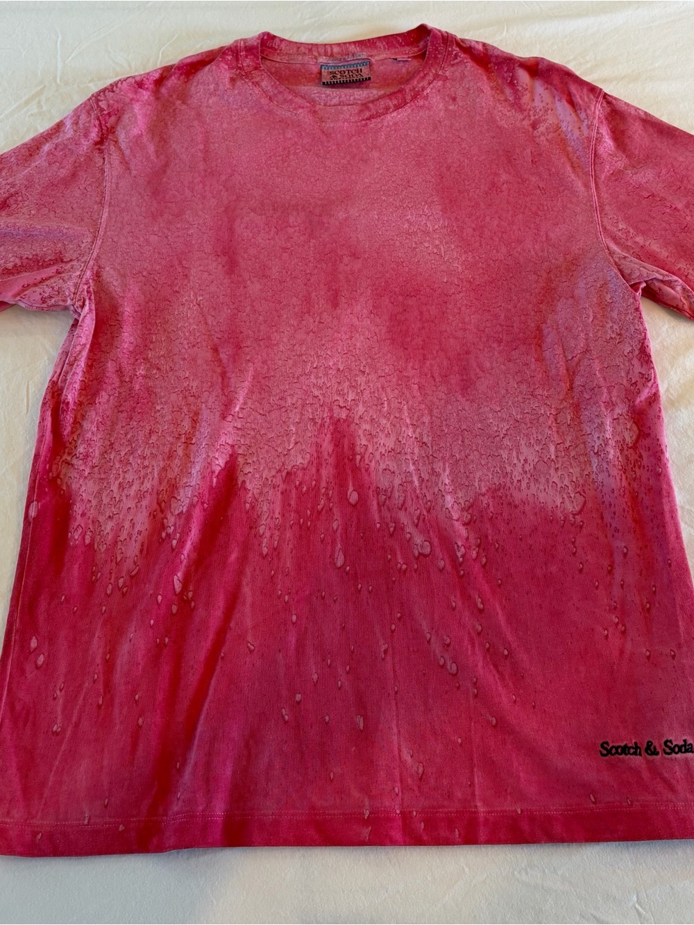 Scotch & Soda Washed Pink Crewneck Tee
